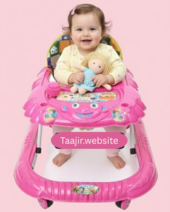 Premium 6-Wheel Baby Walker – Adjustable Height, Strong Iron Frame, Durable Plastic