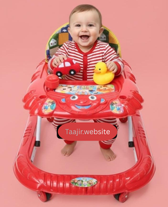 Premium 6-Wheel Baby Walker – Adjustable Height, Strong Iron Frame, Durable Plastic